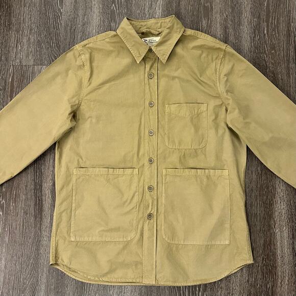 EUC Aspesi Sand Utility Shirt Jacket Sabbia Sz XL Cotton Workwear Overshirt Tan - Picture 10 of 16